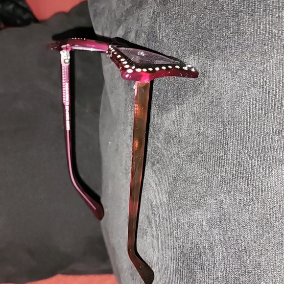 Funky fun plum rhinestone glasses - Picture 12 of 13